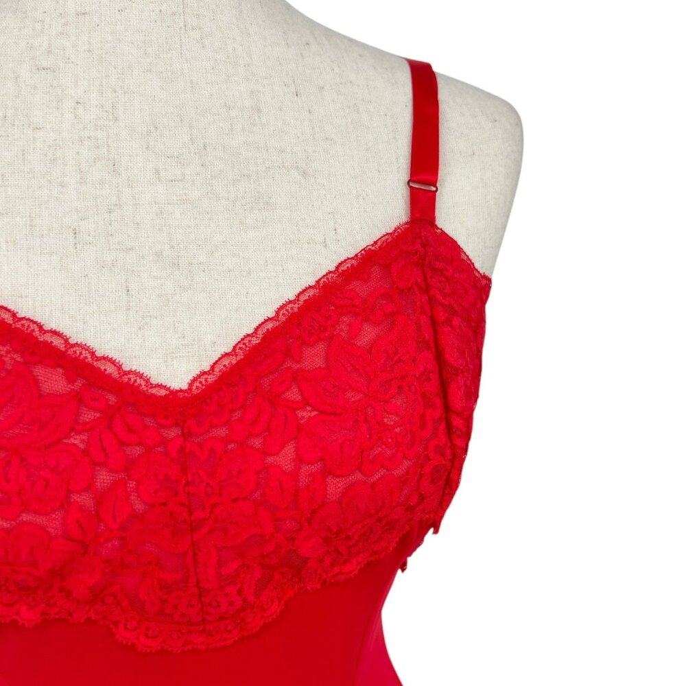 Shadowline Vintage Red Lingerie Slip Dress | 34 Small - Picture 3 of 8